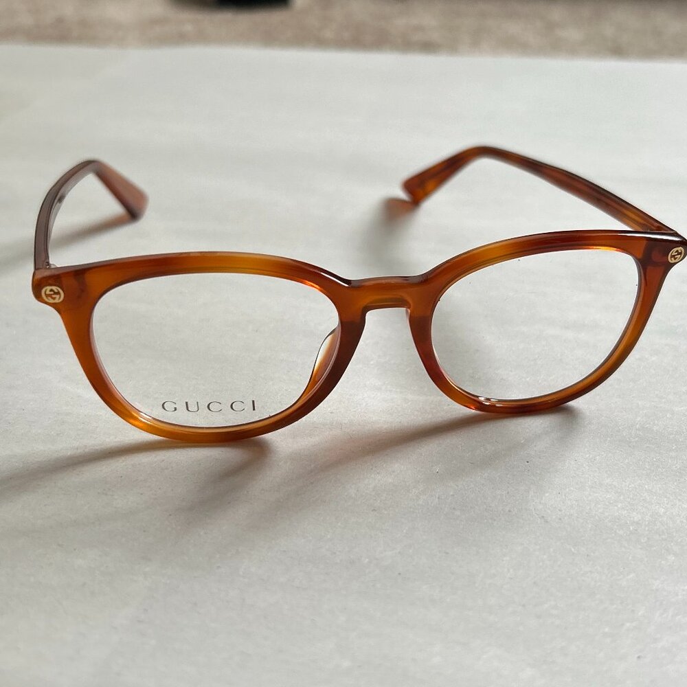 GUCCI GG0155OA NWOT glasses, frames, tan tortoise. Put your Rx in! Save!